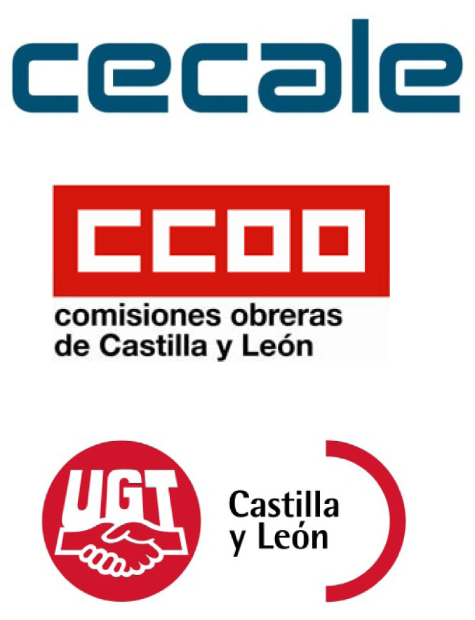 Logos CECALE, CCOO Castilla y León y UGT Castilla y León