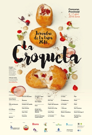 Cartel Jornada de la Tapa de la Croqueta 2016 organizada por ASOHTUR